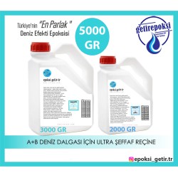 5 KG A+B DENIZ DALGASI İÇİN ULTRA ŞEFFAF EPOKSİ 